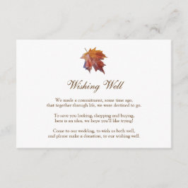 Tarjeta De Recepción Pozo de deseos de boda de otoño, hoja de acuarela