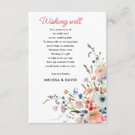 Tarjeta De Recepción Pozo de Deseos de Boda Floral Elegante