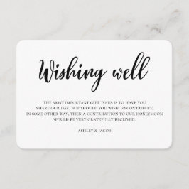 Tarjeta De Recepción Pozo de deseos de boda moderno inserto negro y bla