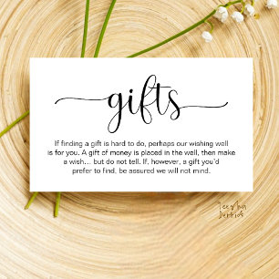 Tarjeta De Recepción Pozo de Deseos de Boda, Registro de Regalos Moneta