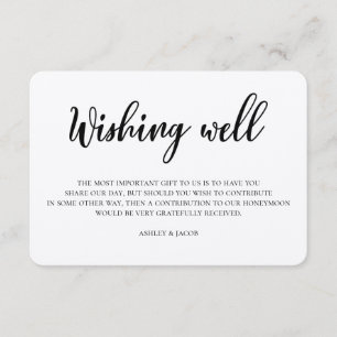 Tarjeta De Recepción Pozo de deseos de boda rústica. Inserto kraft mode