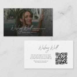 Tarjeta De Recepción Pozo de Deseos de Código QR de Graduación de Foto
