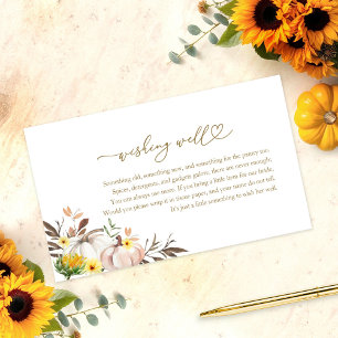 Tarjeta De Recepción Pozo de Deseos de Girasoles y Calabazas de Otoño