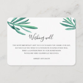 Tarjeta De Recepción Pozo de deseos de suculentas. Boda de verano. Inse