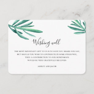 Tarjeta De Recepción Pozo de deseos de suculentas. Boda de verano. Inse