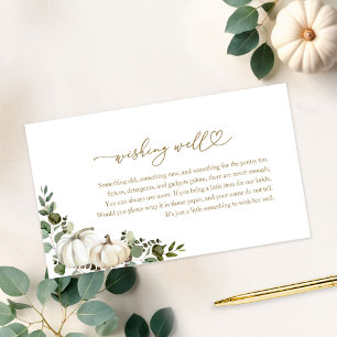 Tarjeta De Recepción Pozo de Deseos de Verano Verde Otoñal para Boda