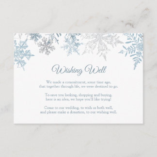 Tarjeta De Recepción Pozo de deseos para boda de invierno, copo de niev