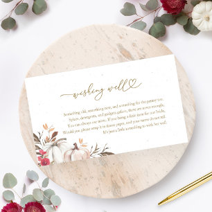 Tarjeta De Recepción Pozo de Deseos para Boda de Otoño con Calabaza