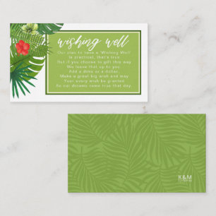Tarjeta De Recepción Pozo de Deseos Tropical Acuarela V1 Verde ID577