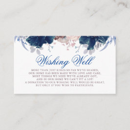 Tarjeta De Recepción Pozo de los Deseos Azul Marino y Malva