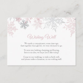 Tarjeta De Recepción Pozo de los Deseos de Boda de Copo de Nieve Rosa P