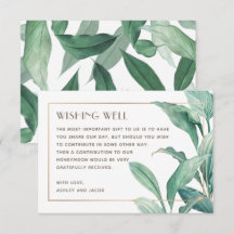 Pozo de los deseos de boda de vegetación tropical