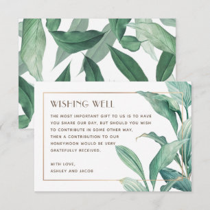 Tarjeta De Recepción Pozo de los deseos de boda de vegetación tropical