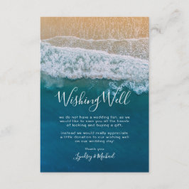 Tarjeta De Recepción Pozo de los Deseos de Boda en la Playa del Océano 