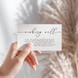 Tarjeta De Recepción Pozo de los Deseos de Caligrafía Elegante Minimali