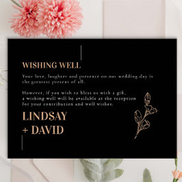 Tarjeta De Recepción Pozo de los Deseos de Carbón con Foliaje Minimalis