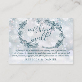 Tarjeta De Recepción Pozo de los Deseos Floral Rústico Boda de Invierno