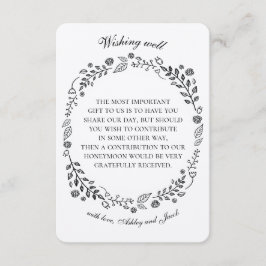 Tarjeta De Recepción Pozo de los deseos florales rústicos. Boda de camp