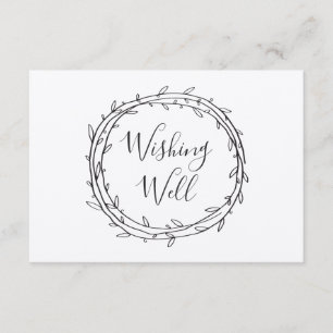 Tarjeta De Recepción Pozo de los deseos rústico. Boda campestre botánic
