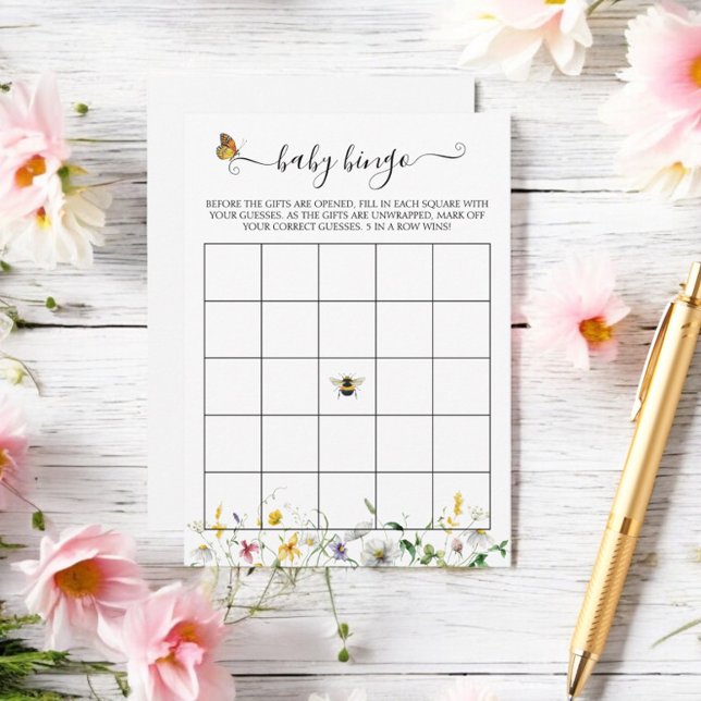 Tarjeta De Recepción Prairie Wildflowers, Abejas, Mariposas Juego de Bi (Subido por el creador)