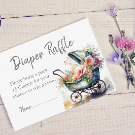 Tarjeta De Recepción Pram Baby Shower Diaper Raffle