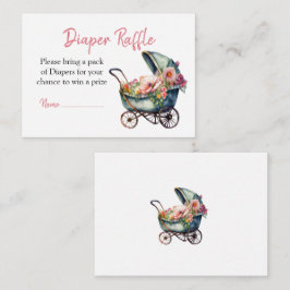 Tarjeta De Recepción Pram Baby Shower Diaper Raffle