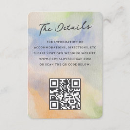 Tarjeta De Recepción Preciosa Boda con Escritura Moderna Acuarela Abstr