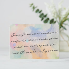 Tarjeta De Recepción Preciosa Boda con Escritura Moderna en Acuarela Ab