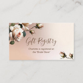 Tarjeta De Recepción Precioso Registro para Fiesta de Boda Rosa Beige