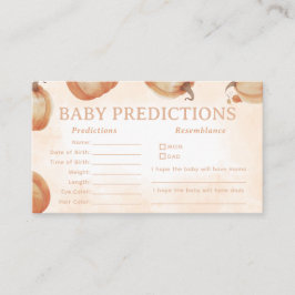 Tarjeta De Recepción Predicciones de Bebé de Calabaza Caída