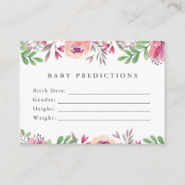 Tarjeta De Recepción Predicciones de bebés florales y actividad de los 