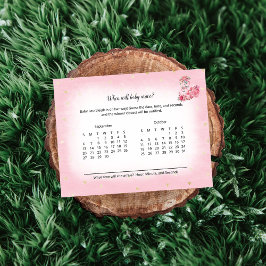 Tarjeta De Recepción Predicciones de llegada del bebé de Flamingo Rosad