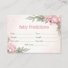 Tarjeta De Recepción Predicciones florales elegantes de bebe rosa Baby 