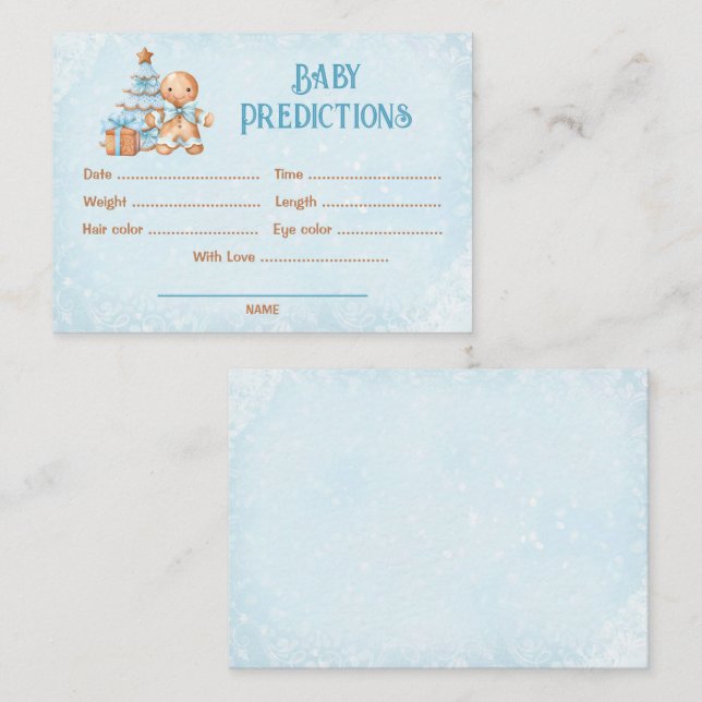 Tarjeta De Recepción Predicciones Navidades azules juego Baby Shower Bo (Anverso / Reverso)