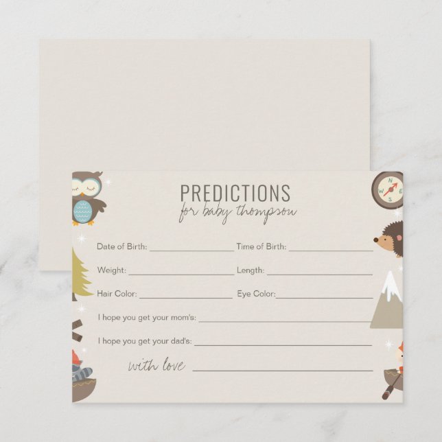 Tarjeta De Recepción Predicciones neutrales de Woodland para el bebé (Anverso / Reverso)