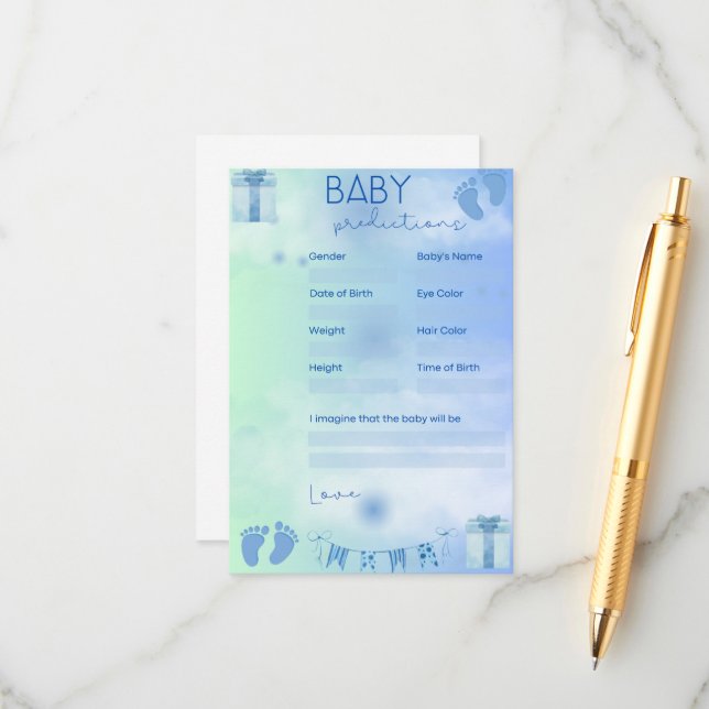 Tarjeta De Recepción Predicciones para bebés (Anverso/Reverso In Situ)