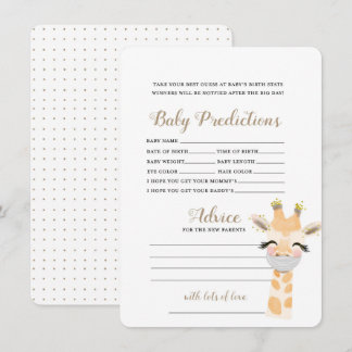Tarjeta De Recepción Predicciones para bebés - Juego de Baby Shower