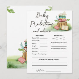 Tarjeta De Recepción Predicciones para bebés y juego Baby Shower de con