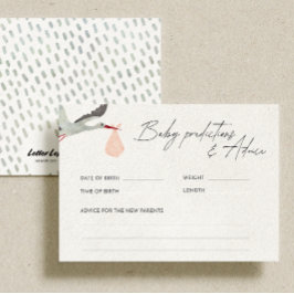 Tarjeta De Recepción Predicciones y juego de consejos para bebés de la 