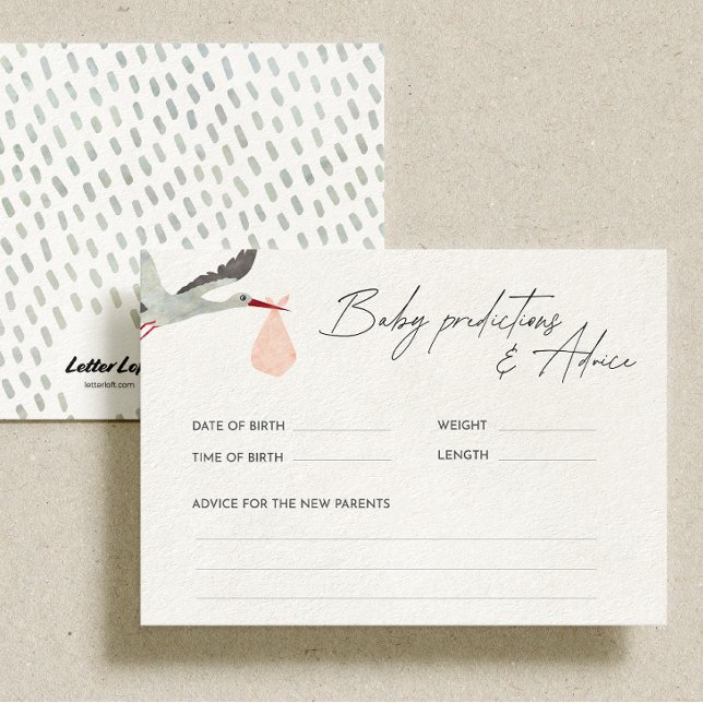 Tarjeta De Recepción Predicciones y juego de consejos para bebés de la  (Subido por el creador)