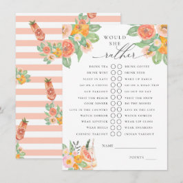 Tarjeta De Recepción ¿Prefiere Un Juego Brillante De Cócteles Brillante