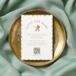 Tarjeta De Recepción Preppy Baby Carriage Grandmillennial Baby Shower