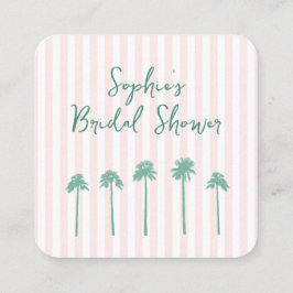 Tarjeta De Recepción Preppy Palm Springs Bridal Shower QR Code RSVP