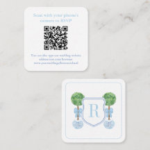Preppy QR Code Monograma Topigram o RSVP
