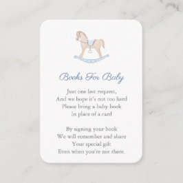 Tarjeta De Recepción Preppy Rocking Horse Baby Shower Trae Un Libro