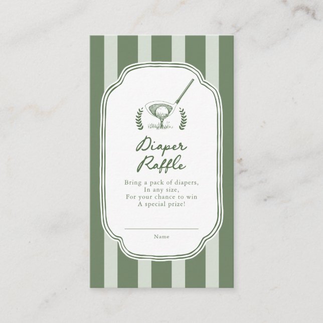 Tarjeta De Recepción Preppy Stripe New to the Club Diaper Raffle Ticket (Anverso)