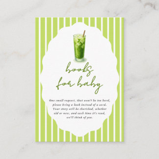Tarjeta De Recepción Preppy Stripes Matcha Baby Shower Books For Baby