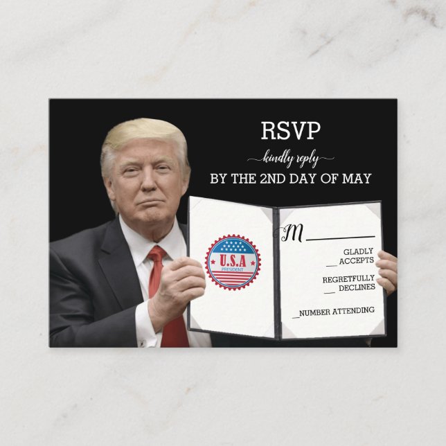 Tarjeta De Recepción Presidente Trump 📜 Personalizado Boda patriótico (Anverso)