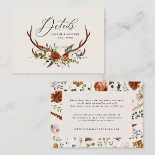 Tarjeta De Recepción Presupuestado estadio natural óxido floral elegant