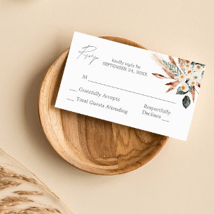 Tarjeta De Recepción Presupuesto Boho Copper Pampas Floral 3SM Sin Comi
